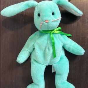 Hippity Ty Beanie Baby Plush Mint Green Bunny Toy 1996